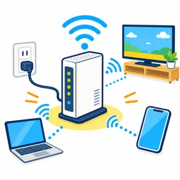 据置型ホームルーターのイラスト